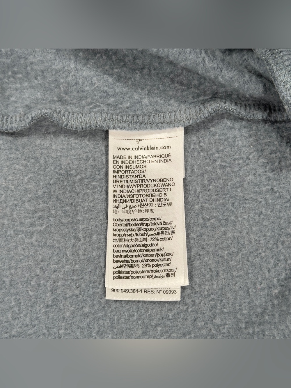 Calvin Klein Jeans Hoodie Mens M Blue Monogram Logo Fleece Pullover Sweatshirt - Picture 4 of 9